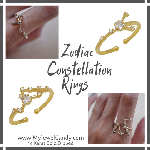 14K Yellow Gold Zodiac Sign Ladies Ring | eBay